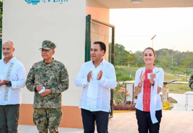 Eduardo Ramírez acompaña a Claudia Sheinbaum en la inauguración del Ecoparque La Ceiba en Palenque